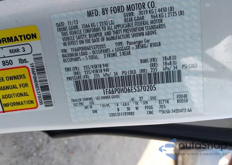 2014 Ford Fusion Se from USA, damaged, VIN 1FA6P0HD6E5370205